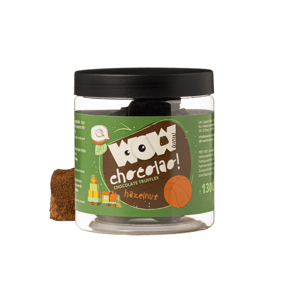 Vasetto regalo di tartufi al cioccolato e nocciole per la Festa del Papà, 130g | Cioccolato gourmet da regalare