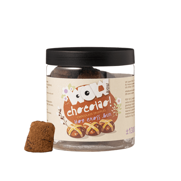 Hot Cross Bun - Tartufi al Cioccolato - Pasqua - Barattolo regalo 130 g