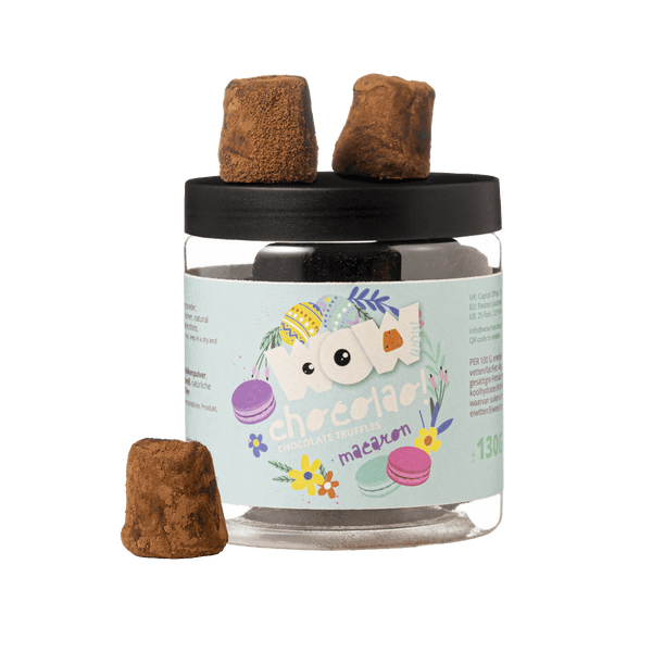 Macaron - Tartufi di cioccolato di Pasqua - Barattolo regalo 130 g
