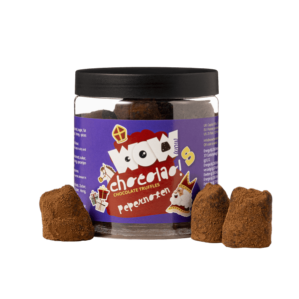 Barattolo regalo di tartufi al cioccolato ai pepernoten 130g | Cioccolato di San Nicola