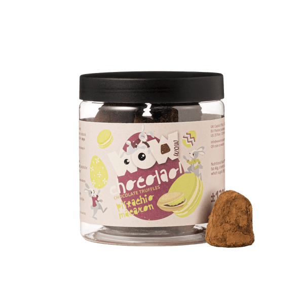 Tartufi di Cioccolato al Macaron al Pistacchio - Barattolo di Pasqua da 130 g