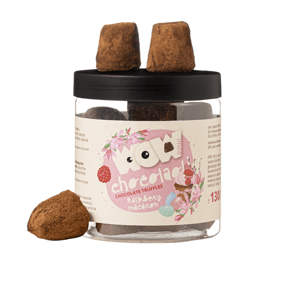 Tartufi di cioccolato al macaron lampone - Barattolo regalo di Pasqua 130 g