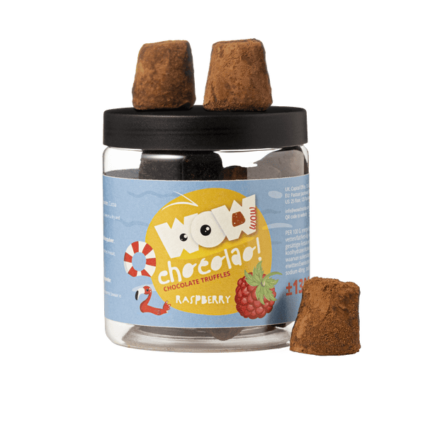 Barattolo regalo di tartufi estivi al lampone 130g | Cioccolato estivo fruttato