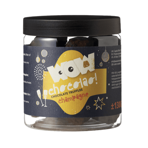 Champagne - New year Chocolate Truffles - Gifting jar 130g - WOW Chocolao!
