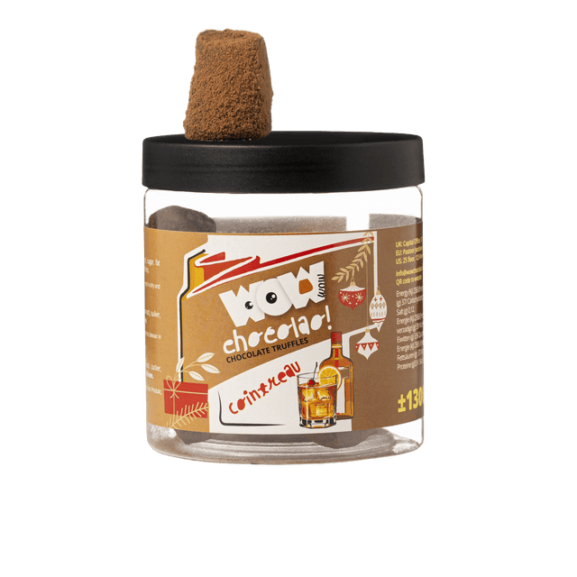 Cointreau Christmas Truffles Gift Jar 130g | Orange Liqueur Chocolate - WOW Chocolao!