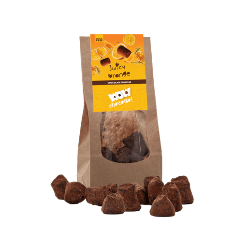 Confit Orange chocolate truffles - Christmas Edition - Biodegradable bag 130g - WOW Chocolao!