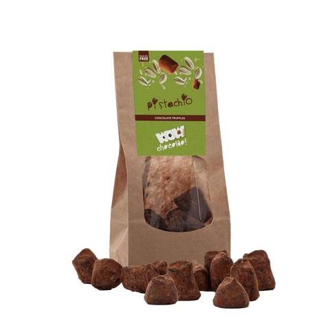 Pistachio Chocolate Truffles - Biodegradable bags 130g - WOW Chocolao!