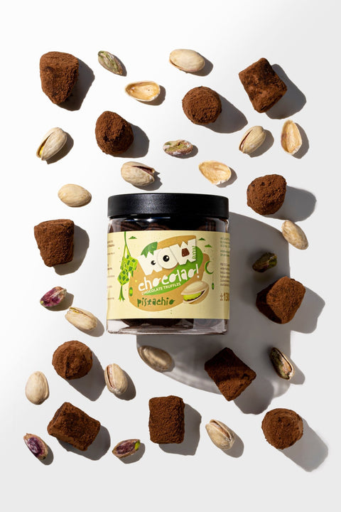 Pistachio Eid Chocolate Truffles Gift Jar 130g | Festive Luxury Chocolate - WOW Chocolao!