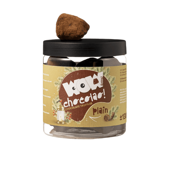 Tartufi di cioccolato semplici - Edizione natalizia - Barattolo regalo 130g