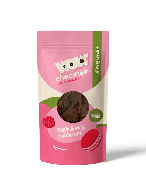 Raspberry Macaron - 200g Biodegradable bag - WOW Chocolao!