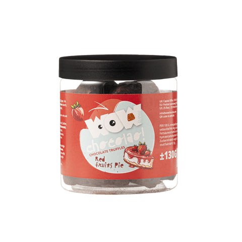 Red Fruits Pie Chocolate Truffles Gift Jar 130g | Fruity Dessert Chocolate - WOW Chocolao!