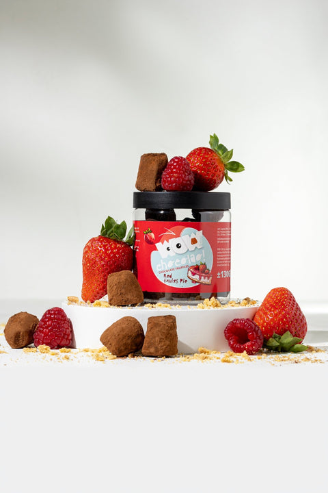Red Fruits Pie Chocolate Truffles Gift Jar 130g | Fruity Dessert Chocolate - WOW Chocolao!