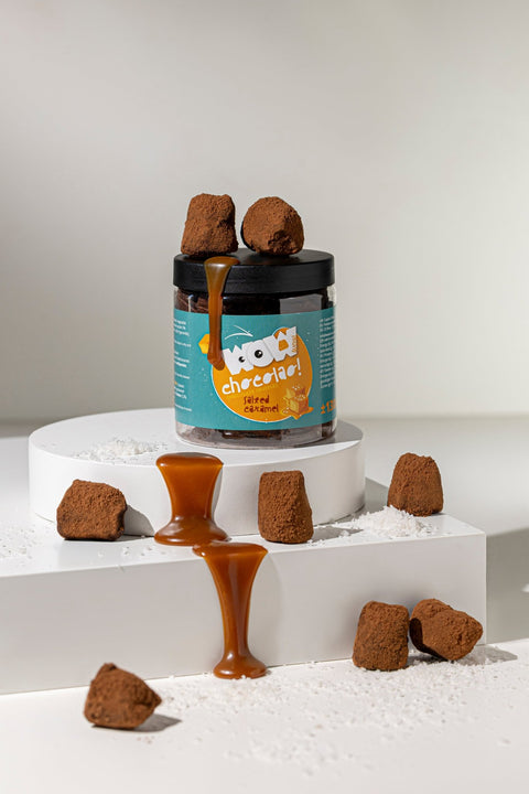 Salted Caramel Chocolate Truffles Gift Jar 130g | Sweet Salty Chocolate - WOW Chocolao!